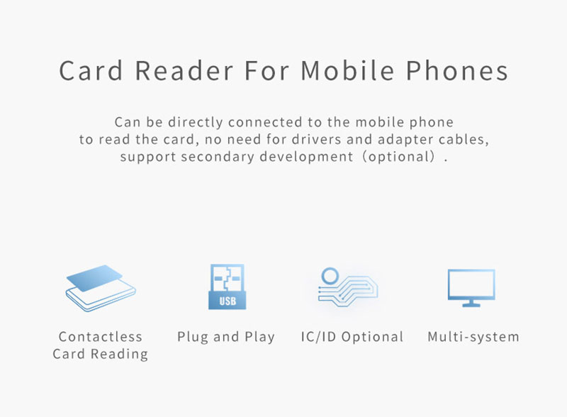 Частота 13,56 МГц Android Phone Microchip RFID Reader 2