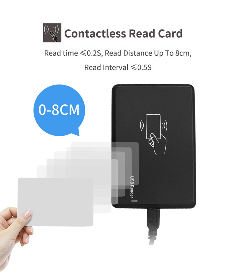 Настольный бесконтактный USB-считыватель RFID-карт для карт 125 кГц, теги 4