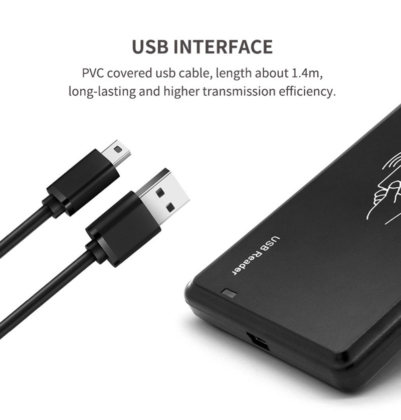 Настольный бесконтактный USB RFID-считыватель карт для карт 125 кГц, теги 7