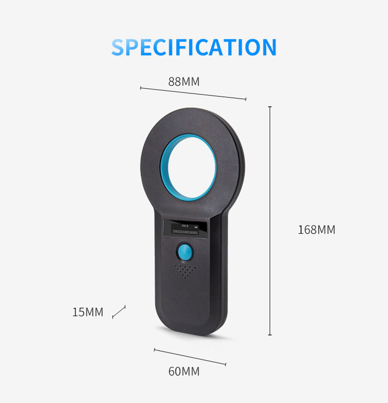 Портативный считыватель ушных бирок RFID для животных 7