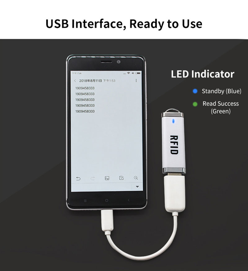 Мини-считыватель карт RFID в форме USB 5