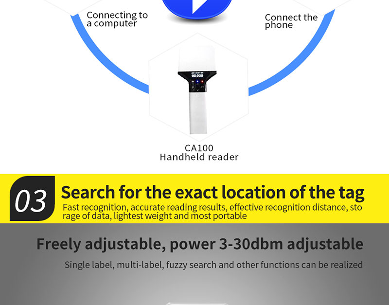 Ручной считыватель RFID UHF 915M Удаленная машина для инспекции управления складом 6