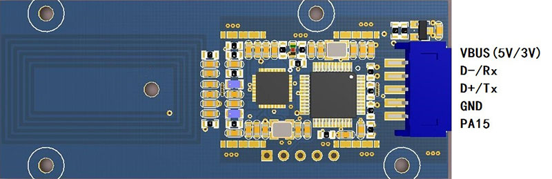Бесконтактный модуль карты ISO14443A, Модуль карты ISO15693 Многопротокольный интеллектуальный датчик HF Модуль чтения-записи IC-карты2