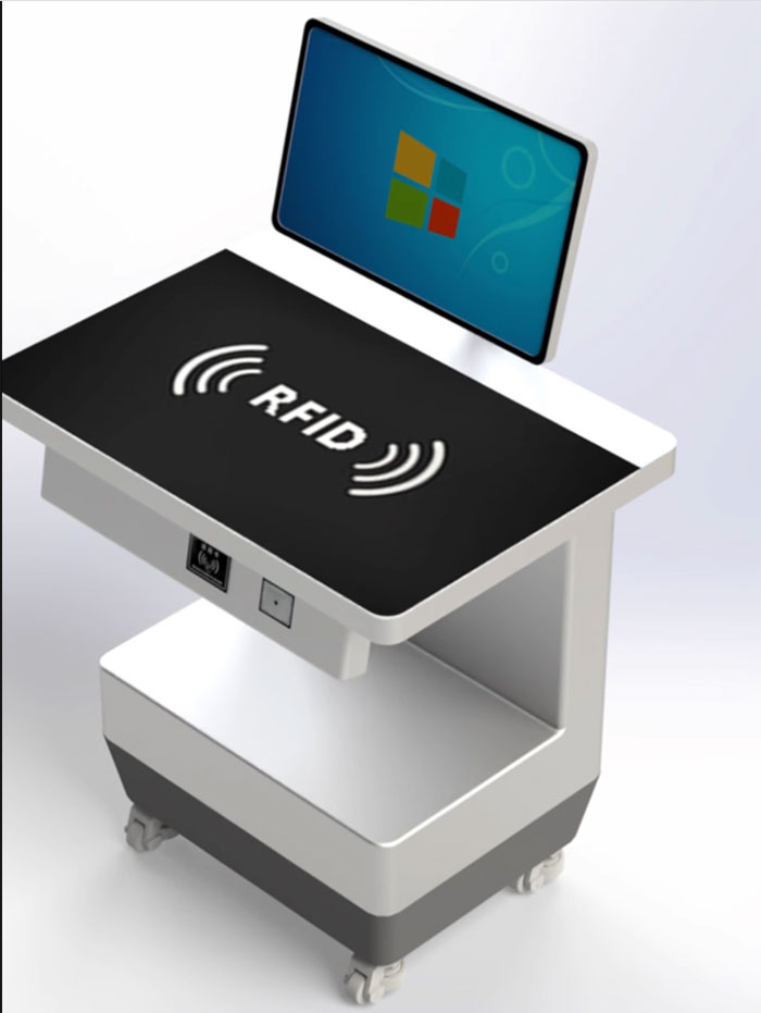 RFID вертикальная рабочая станция самообслуживания аппарат для выдачи и возврата терминал самообслуживания UHF вертикальная считывающая и расчетная платформа производитель 2
